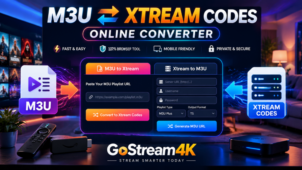 M3U to Xtream Codes converter and Xtream to M3U tool